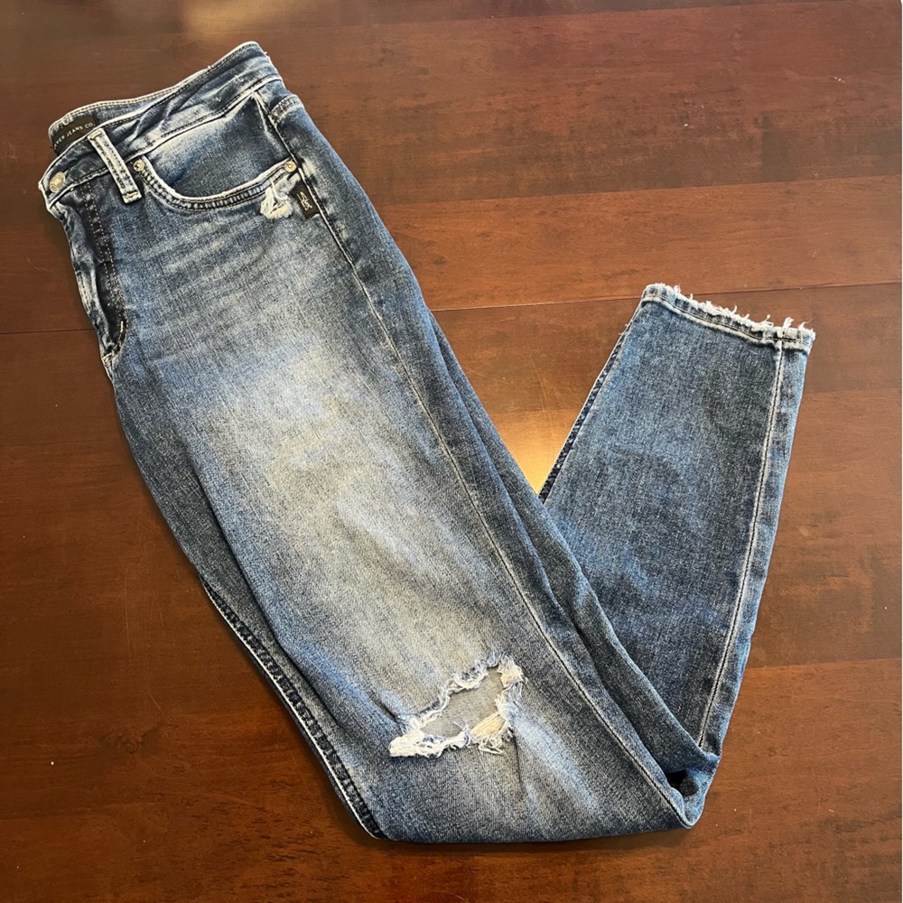Silver Jeans Most Wanted Skinny Distressed Jeans- 10/30